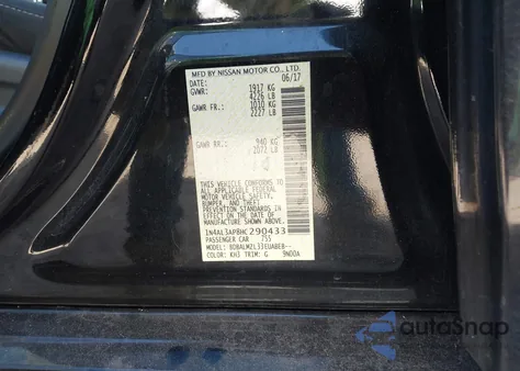 2017 Nissan Altima 2.5 Sv z USA, uszkodzony, nr VIN 1N4AL3AP8HC290433